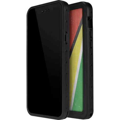 Guyana Flag Distressed iPhone 14 Pro Max Waterproof Case